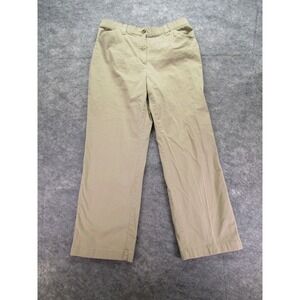LL bean Womens Pants 16 beige chino Classic fit pockets stretch fabric
